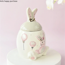 Axya Rabbit Ceramic Storage Jar High Capacity Tea Box Kitchen Organizer