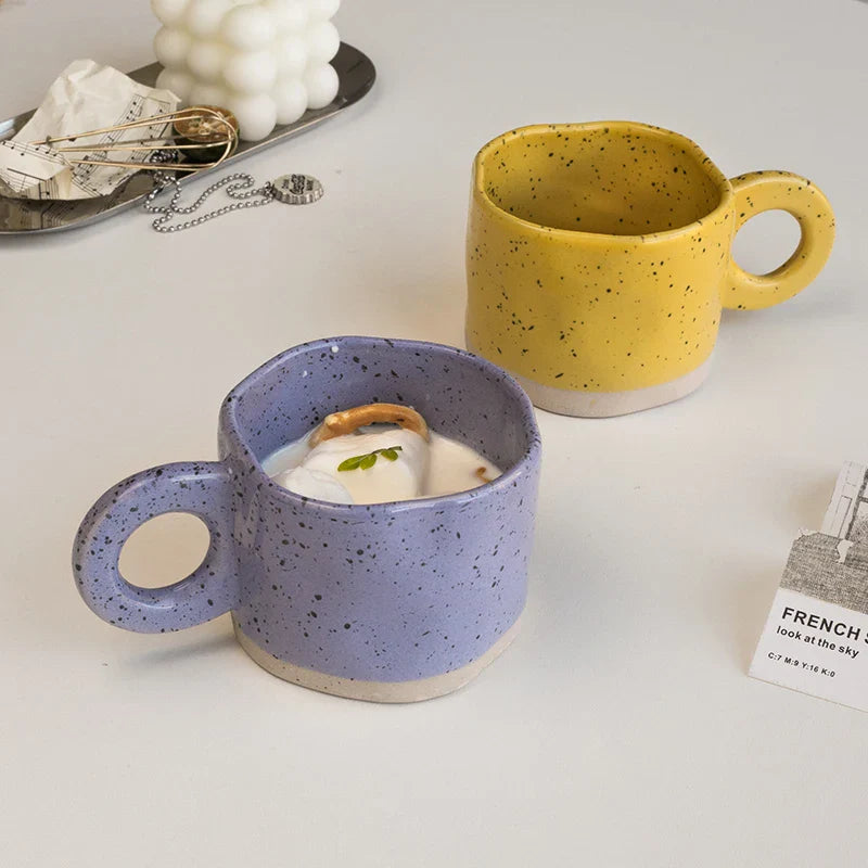 Axya™ Ceramic Splash Ink Coffee Mug Set for Couples