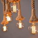Axyaa Industrial LED Pendant Lamp in Retro Hemp Rope Style for Home Decor