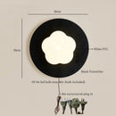 Axyaa White Flower LED Wall Sconce, Vintage Black Travertine Living Lights