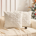 Axyaa Christmas Snowflake Embroidered Pillowcase Set | Festive Red Green Cushion Covers