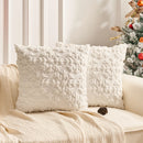 Axyaa Christmas Snowflake Embroidered Pillowcase Set | Festive Red Green Cushion Covers