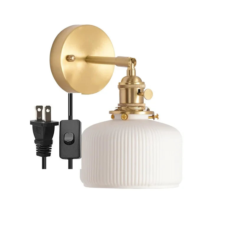 Axyaa White Ceramic LED Wall Sconce for Home Bedroom Living Room Bathroom Mirror
