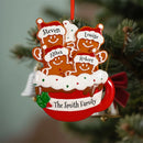 Axyaa Custom Family Gingerbread Christmas Ornament - Personalized Resin Decor