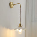 Axyaa Ceramic LED Wall Lamp with Pull Chain Modern Copper Wandlamp