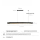 Axyaa Modern Black Linear Glass Chandelier for Dining Room and Kitchen Island