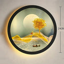 Axyaa Round Industrial LED Wall Lamp Bedside Bedroom Sconce Home Decor Lighting