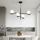 Axyaa LED Glass Ball Chandelier: Modern Minimalist Dining Room Hanging Lamp