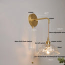 Axyaa Clear Glass LED Wall Light Fixture Modern Rotate Bedside Lamp