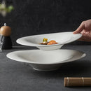 Axyaa White Ceramic Sushi Salad Pasta Soup Plate Set for Molecular Cuisine
