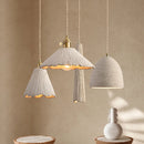 Axyaa Cream Pendant Light: Japanese Design, Adjustable Height, Wabi-Sabi Style