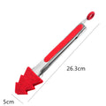 Axyaa Christmas Style Silicone BBQ Tongs - Kitchen Cooking Essential