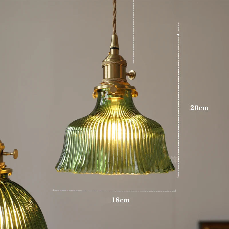 Nordic Green Glass LED Pendant Light by Axyaa - Modern Indoor Lighting