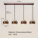 Axyaa Nordic Stone Pendant Lamp: Creative Wood LED Fixture for Dining Table, Living Room, Kitchen.