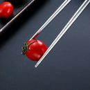 Axyaa Blue & White Porcelain Chopsticks Set - Non-slip Stainless Steel, Round, 10 Pairs