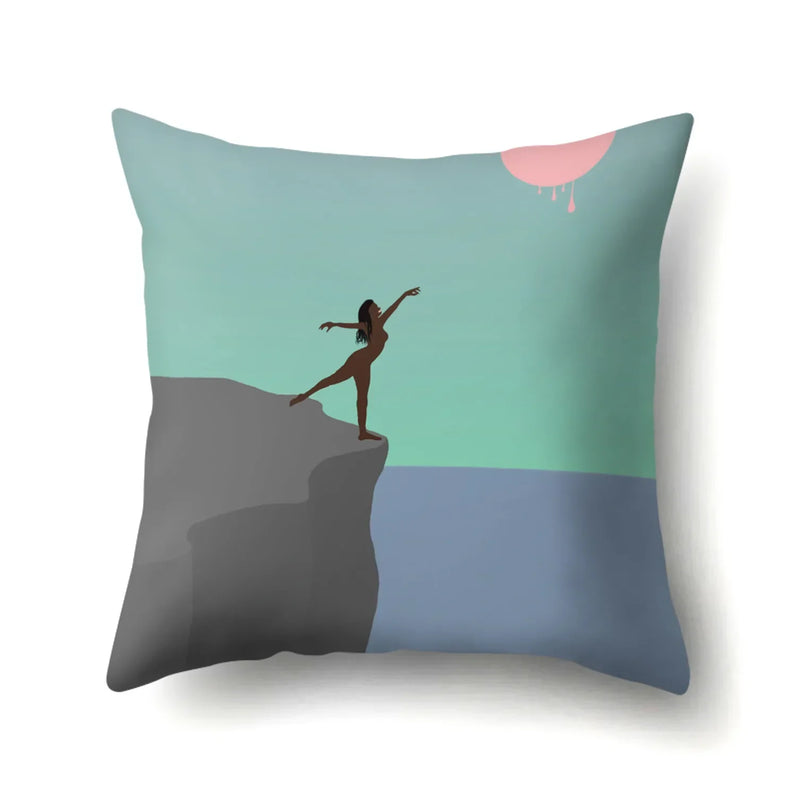 Axyaa Cartoon Abstract Scene Cushion Cover 45x45cm