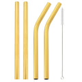 Axyaa Stainless Steel Bubble Tea Straws Set with Cleaner Brush