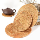 Axyaa Rattan Tea Cushion: Hand Woven Hot Insulation Coasters and Placemats