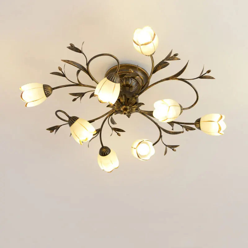 Axyaa Retro Flower Ceiling Light - Elegant European/French Style Lighting Fixtures