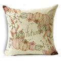 Axyaa Fall Pumpkin Sunflowers Linen Throw Pillowcase - Office, Bedroom Decor