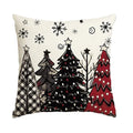 Axyaa Merry Christmas Joy Xmas Trees Red Pillow Covers 45x45CM