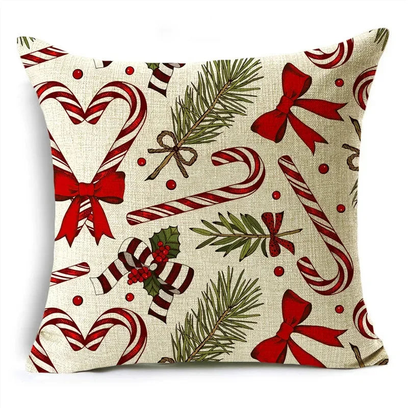 Axyaa Christmas Linen Pillow Cover 45X45CM - Festive Home Decor