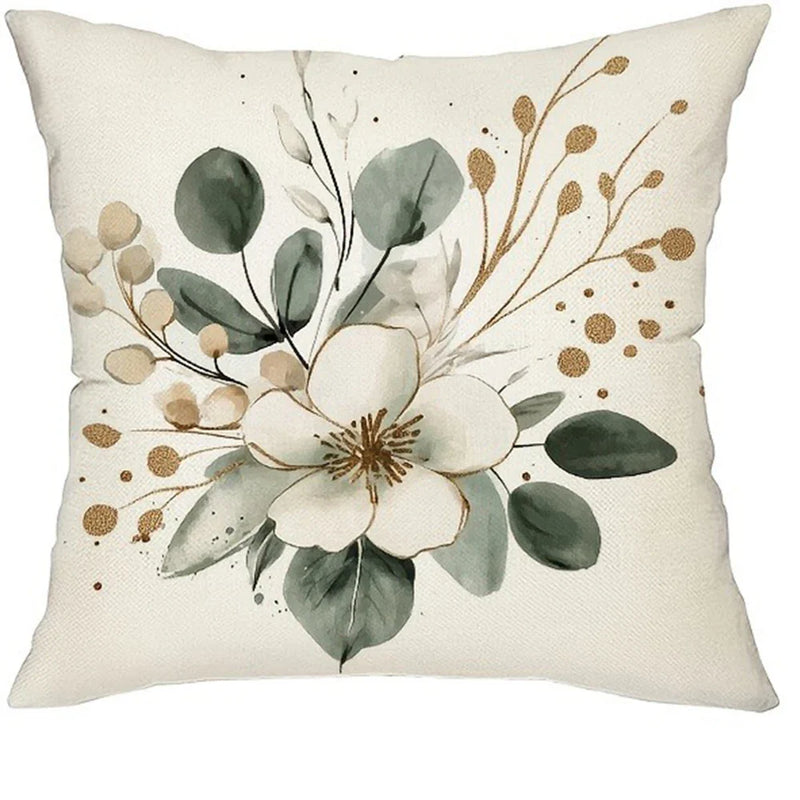 Axyaa Floral Leaf Pattern Pillowcase: Modern Minimalist Home Decor