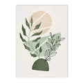 Axyaa Green Geometry Plant Leaves Canvas Wall Art Print Nordic Home Decor