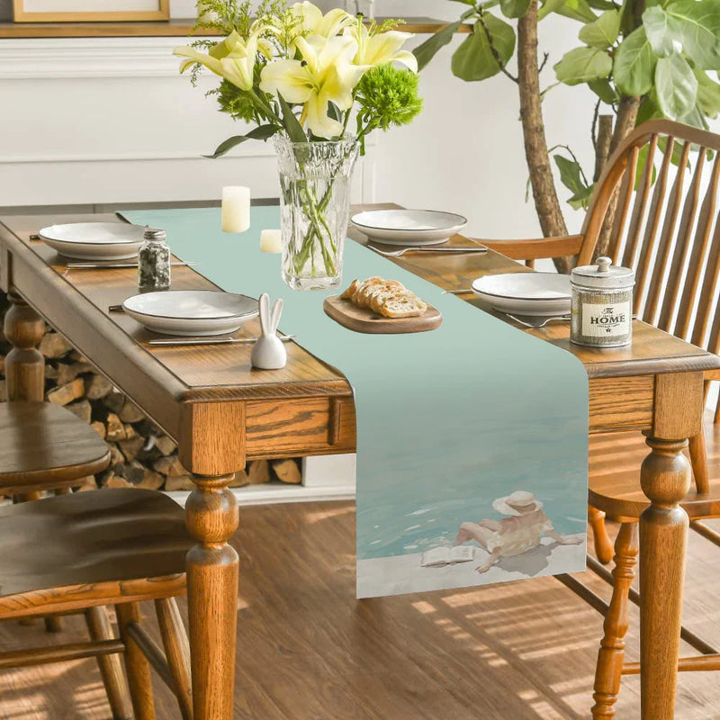 Axyaa Farmhouse Sun Hat Table Runner for Kitchen & Dining Decor