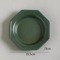 Axyaa Octagonal Ceramic Dessert Plate: Vintage Serving Tableware for Restaurant and Home