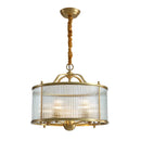 Axyaa Gold Metal Glass Tube Chandelier: Modern Large Round Dining Table Lighting