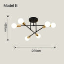 Axyaa Nordic Minimalist LED Pendant Chandelier for Bedrooms and Living Rooms