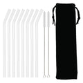 Axyaa Glass Straw Set: Reusable & Eco-Friendly Smoothie Cocktail Straws
