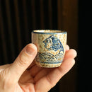 Axya Ceramic Sake Set Vintage Coffee Wine Pot Classical Cup
