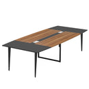 Axyaa 8FT Boat Shaped Conference Table with Grommet Integration