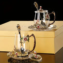 Enamel Flower Tea Glass Mug with Lid & Spoon by Axyaa