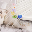 Axyaa Flower Glass Straw Set for Festivals, Parties, Weddings, and Bars