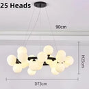 Axyaa Glass Ball LED Bubble Chandelier - Black Gold Pendant Lighting
