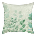 Axyaa Peacock Feather Polyester Cushion Covers - Leaf Printed Decorative Pillow Cases