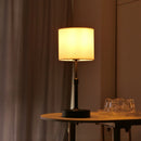 Axyaa 5w Rechargeable Table Lamp Copper White Linen Fabric USB Touch Cordless
