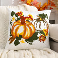 Velvet Pumpkin Embroidery Halloween Pillowcase Set for Axyaa Home Decor