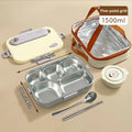 Axyaa Stainless Steel Bento Lunch Box Set - Large Capacity with Tableware