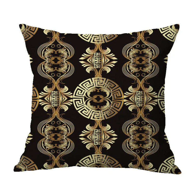 Axyaa Black Gold Line Cushion Cover Pillow Case, Home Decor for Living Room.