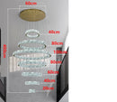 Axyaa Crystal Chandelier Stair Pendant Living Room Interior Lighting