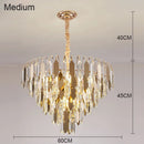 Axyaa Gold Crystal Chandelier: Luxury Indoor Lighting Fixture for Home Decor
