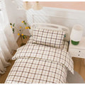 Axyaa Thick Cotton-Polyester Grid 3pc Bedding Set for 0.9-1.2m Bed