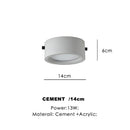 Axyaa Round Cement Ceiling Lamp for Living Room Bedroom Office Industrial Corridor Restaurant Loft Balcony