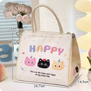 Axyaa Kawaii Thermal Lunch Bag- Cute Portable Bento Pouch for Women, Girls, Kids