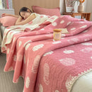 Axyaa Cotton Three-Layer Towel Quilt Sofa Cover Blanket and Shawl Blanket