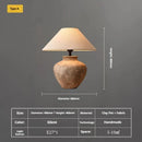 Axyaa Japanese Retro Ceramic Floor Lamp with LED Light and Fabric Lampshade